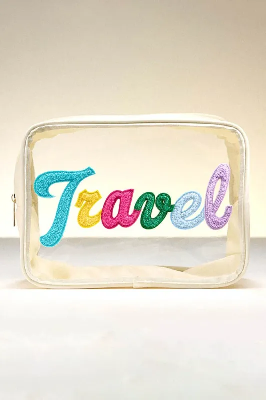 FINAL SALE!! "Travel" Clear Bag in Ivory sold by Glitzy Bella