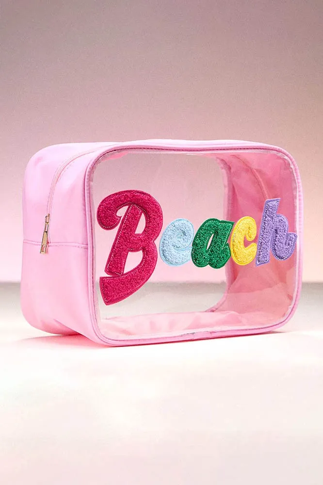 FINAL SALE!! "Beach" Clear Bag in Light Pink sold by Glitzy Bella product image thumbnail 2