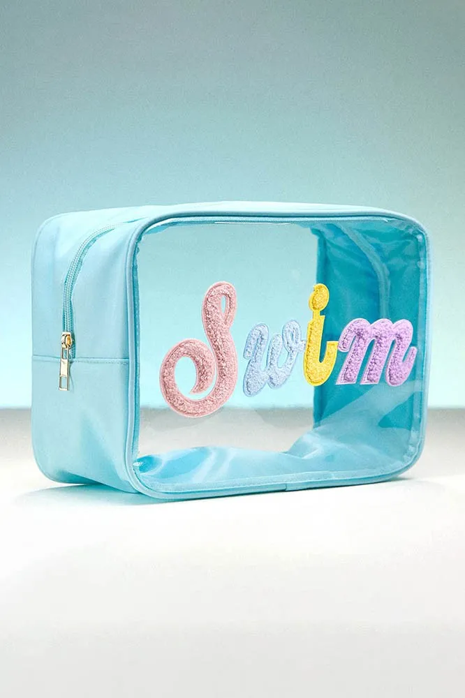 FINAL SALE!! "Swim" Clear Bag in Light Blue sold by Glitzy Bella product image thumbnail 2