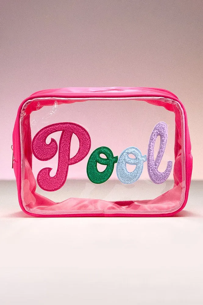 FINAL SALE!! "Pool" Clear Bag in Hot Pink sold by Glitzy Bella