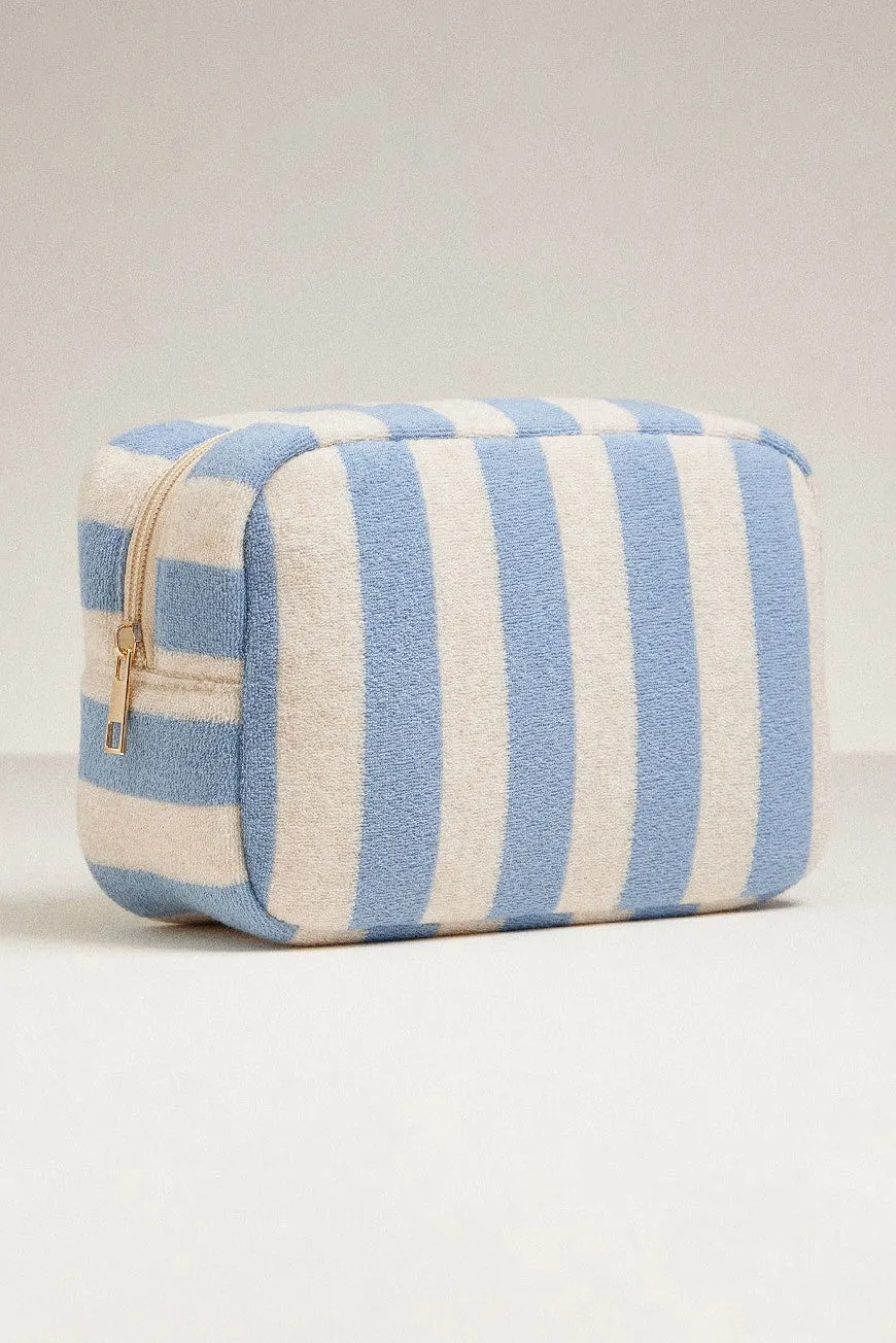 FINAL SALE!! Carmel Striped Sunscreen Pouch in Denim sold by Glitzy Bella