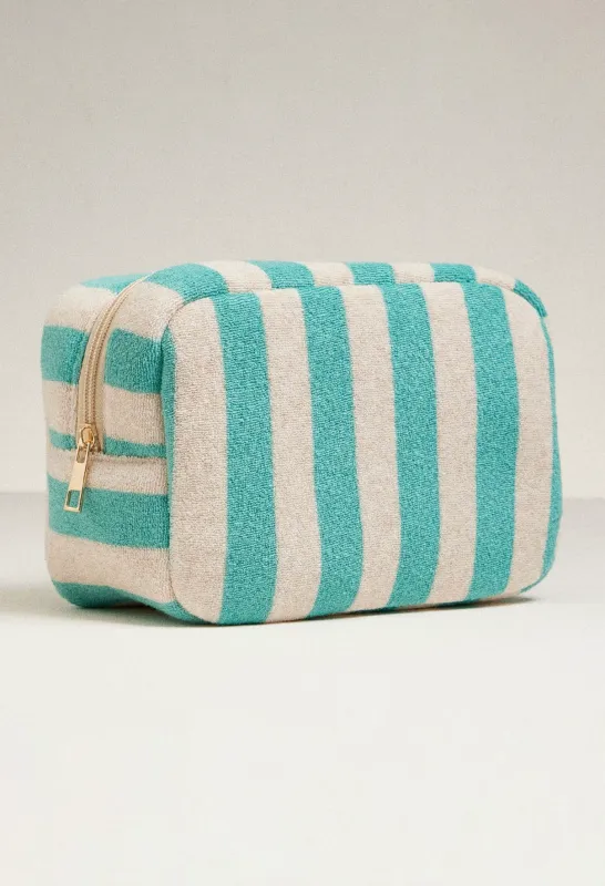 NEW!! Carmel Striped Sunscreen Pouch in Emerald sold by Glitzy Bella