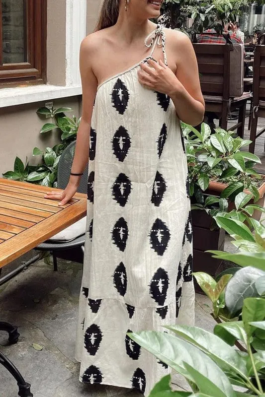 FINAL SALE!! "Isla" Printed One Shoulder Maxi Dress sold by Glitzy Bella product image thumbnail 2