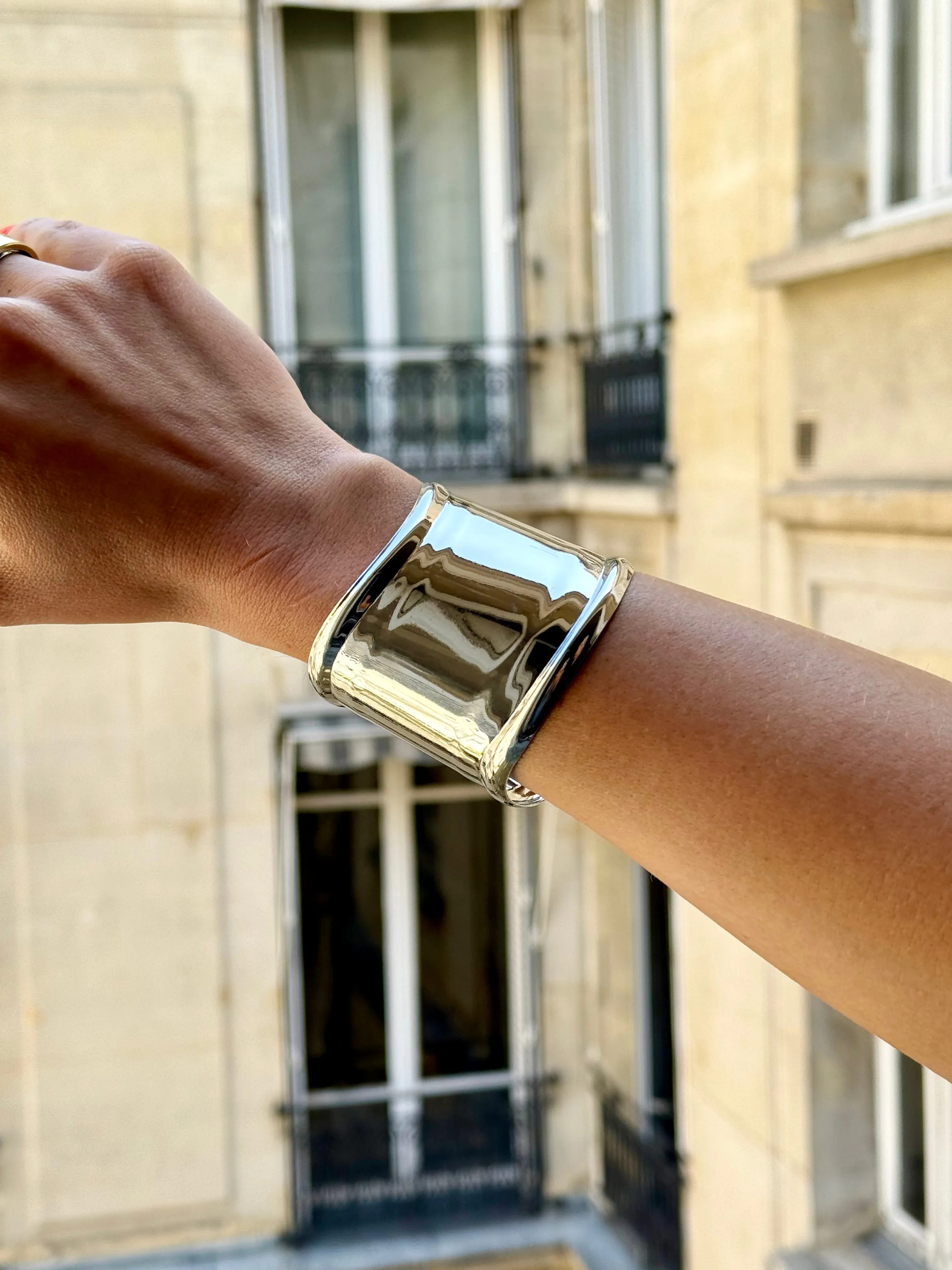 NEW!! Silver Metallic Cuff Bracelet sold by Glitzy Bella