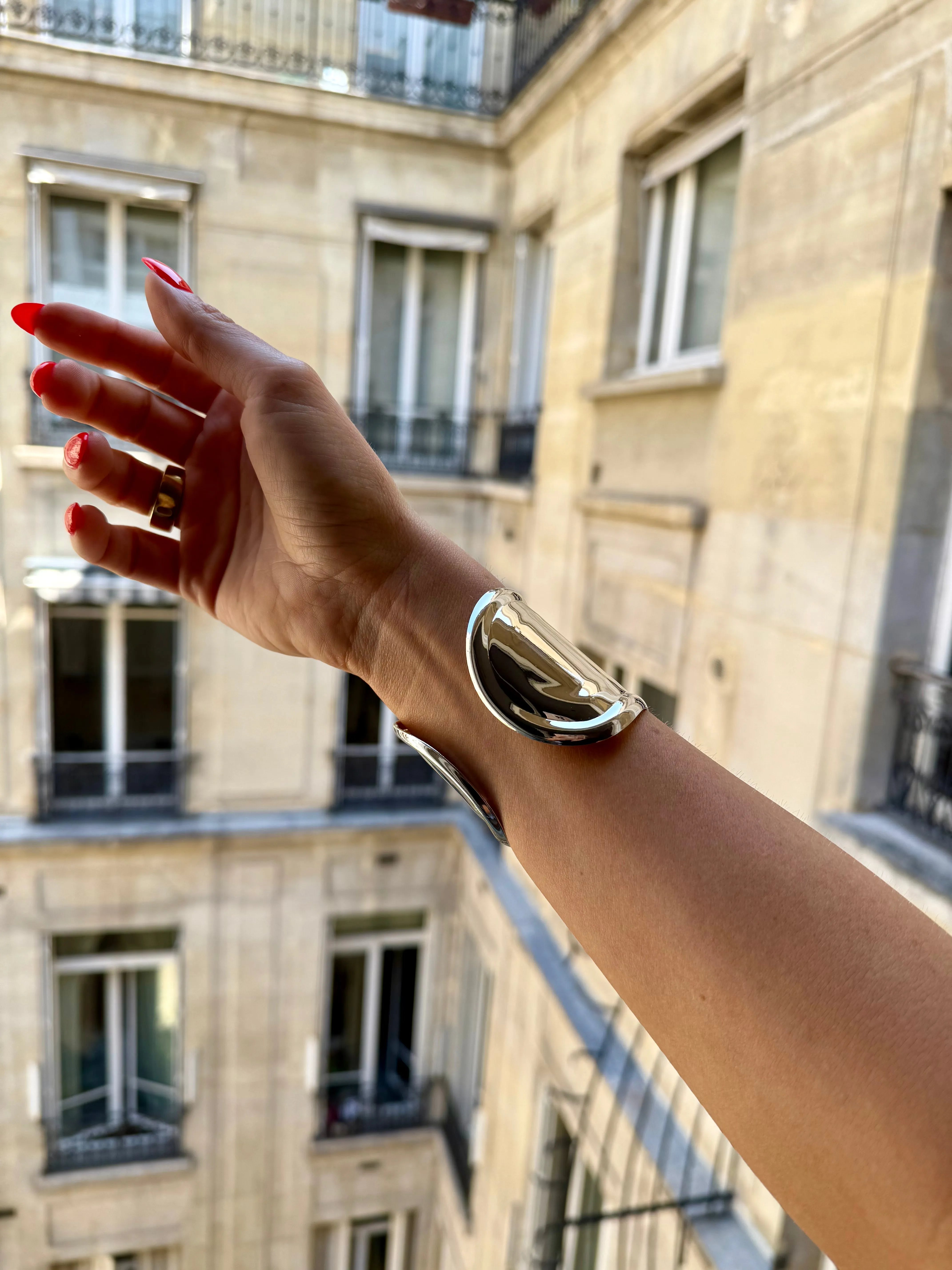 NEW!! Silver Metallic Cuff Bracelet sold by Glitzy Bella product image thumbnail 2