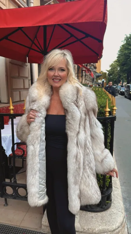 NEW!! Vintage Silver Fox Fur Jacket Size Large sold by Glitzy Bella