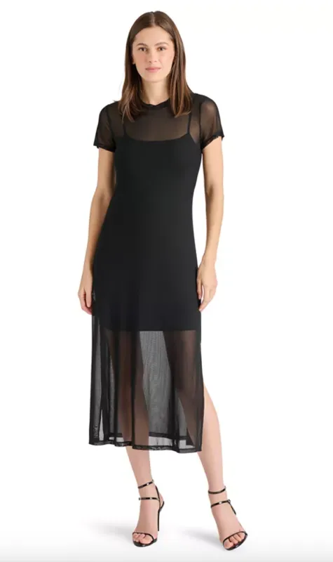 NEW!! Nola Sheer Dress in Black sold by Glitzy Bella
