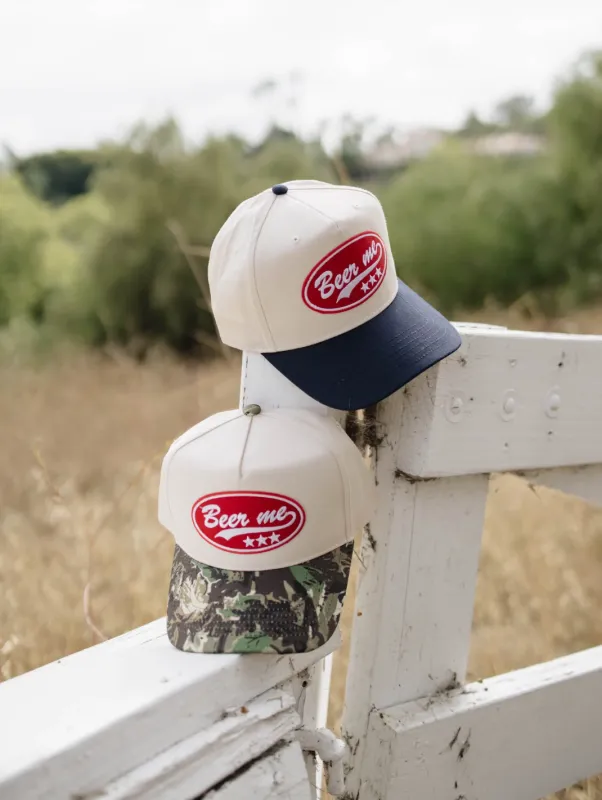 NEW!! "Beer Me!" Navy Trucker Hat sold by Glitzy Bella
