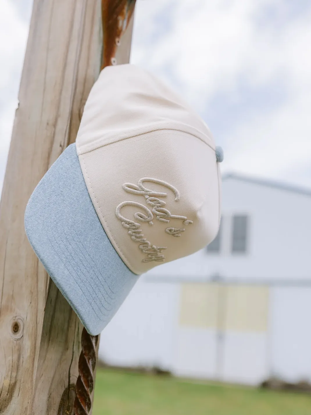God's Country Denim Trucker Hat sold by Glitzy Bella product image thumbnail 5