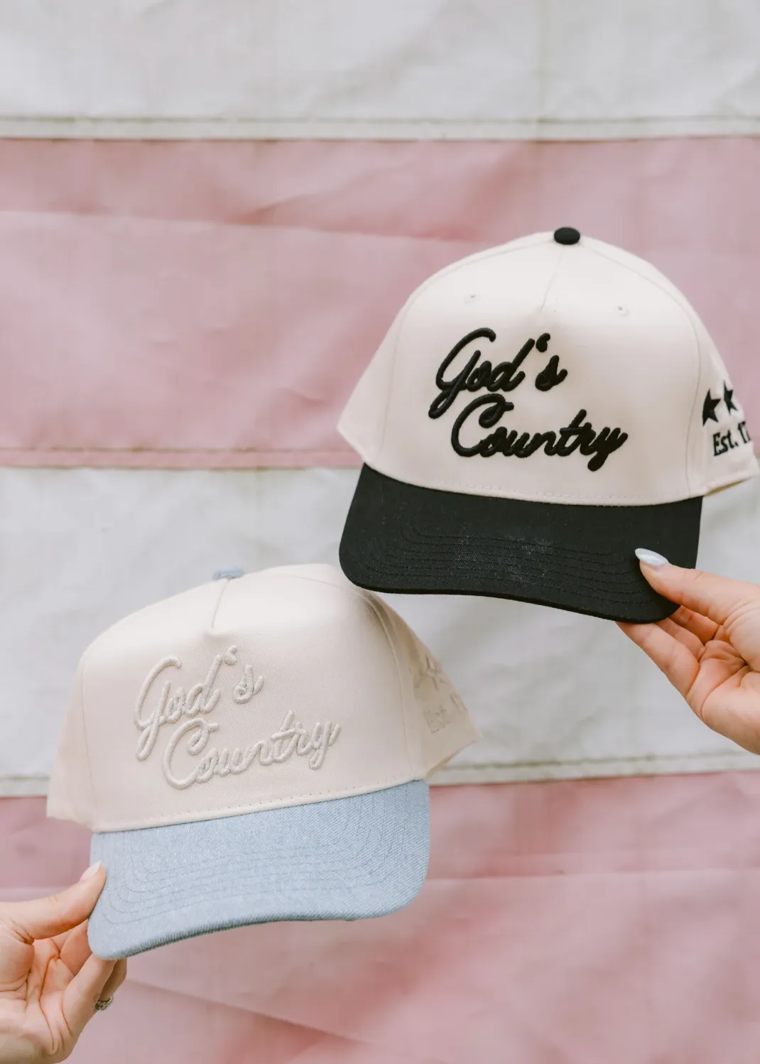 God's Country Denim Trucker Hat sold by Glitzy Bella product image thumbnail 3