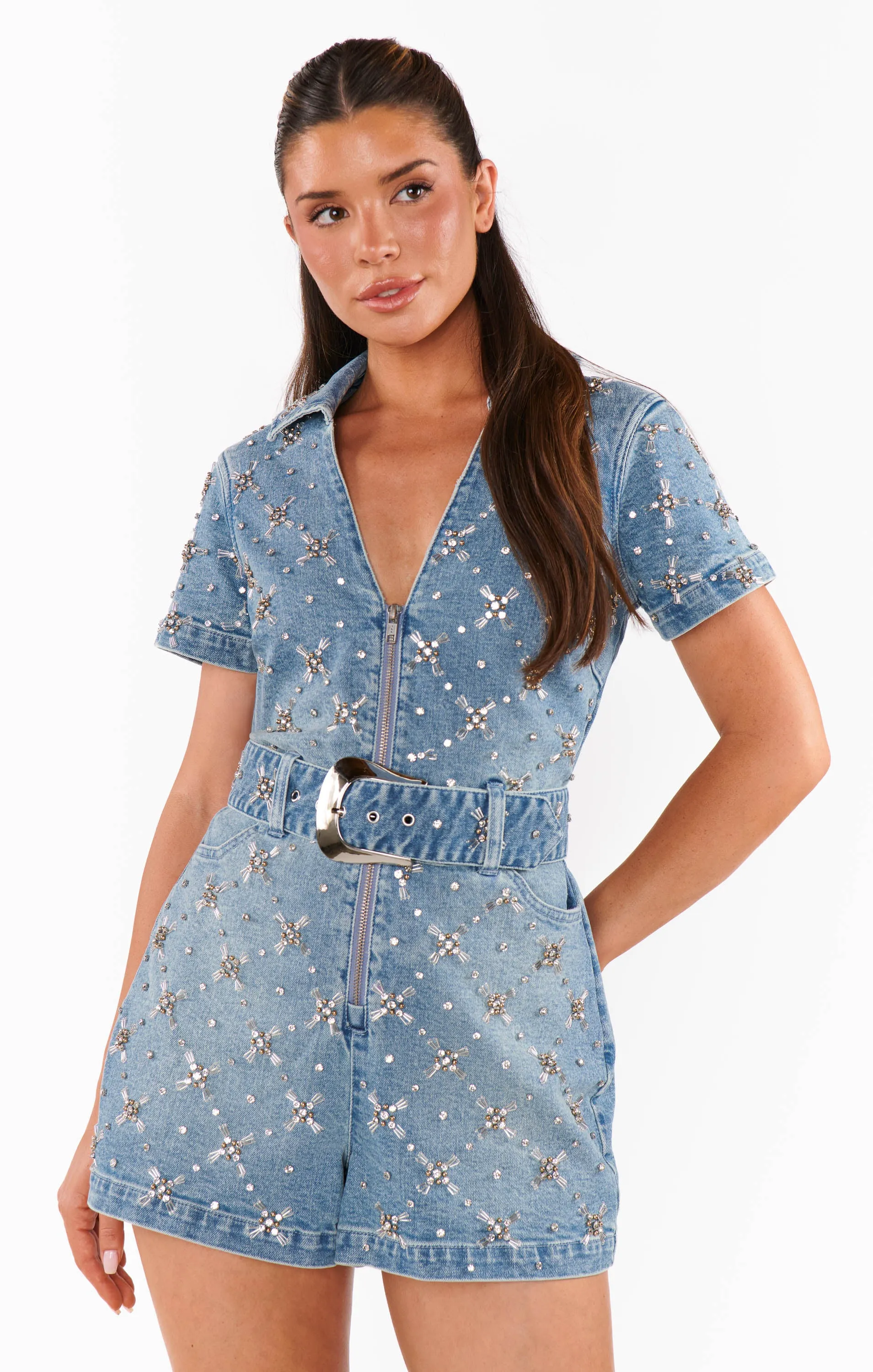FINAL SALE!! Dolly Rhinestone Romper sold by Glitzy Bella product image thumbnail 2