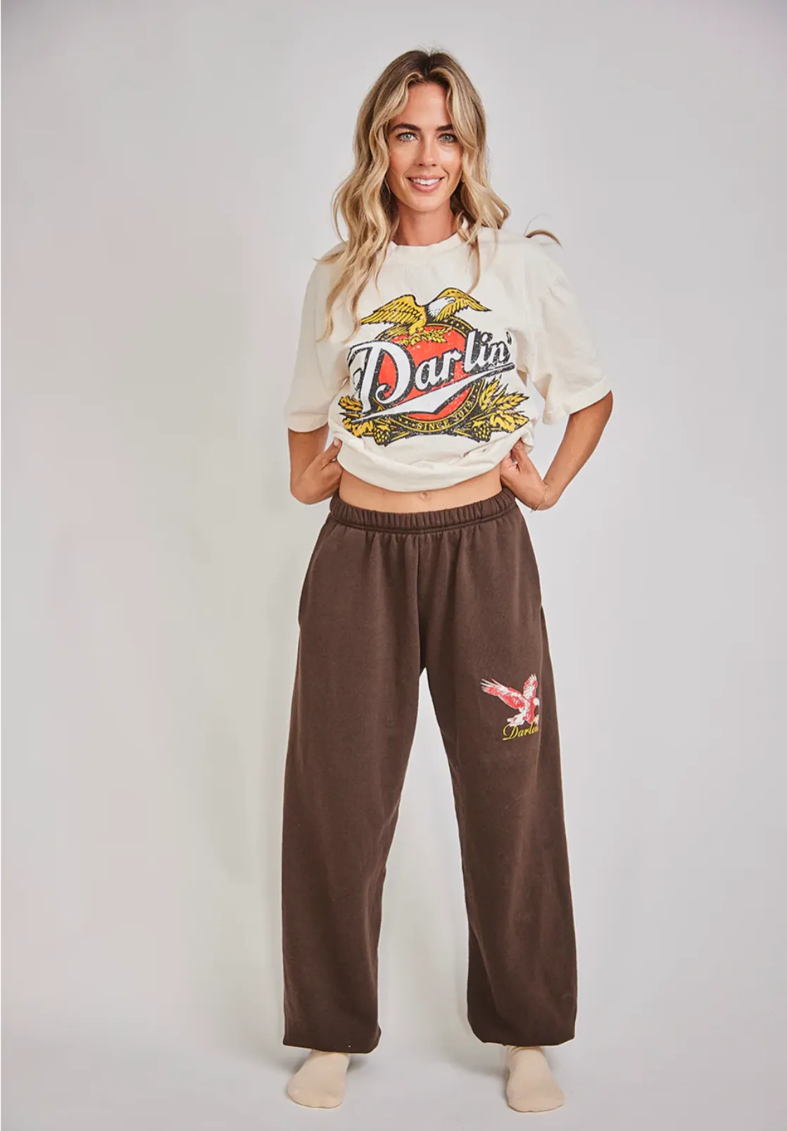 NEW!! Darlin Short Sleeve Graphic Tee in Creme sold by Glitzy Bella product image thumbnail 4