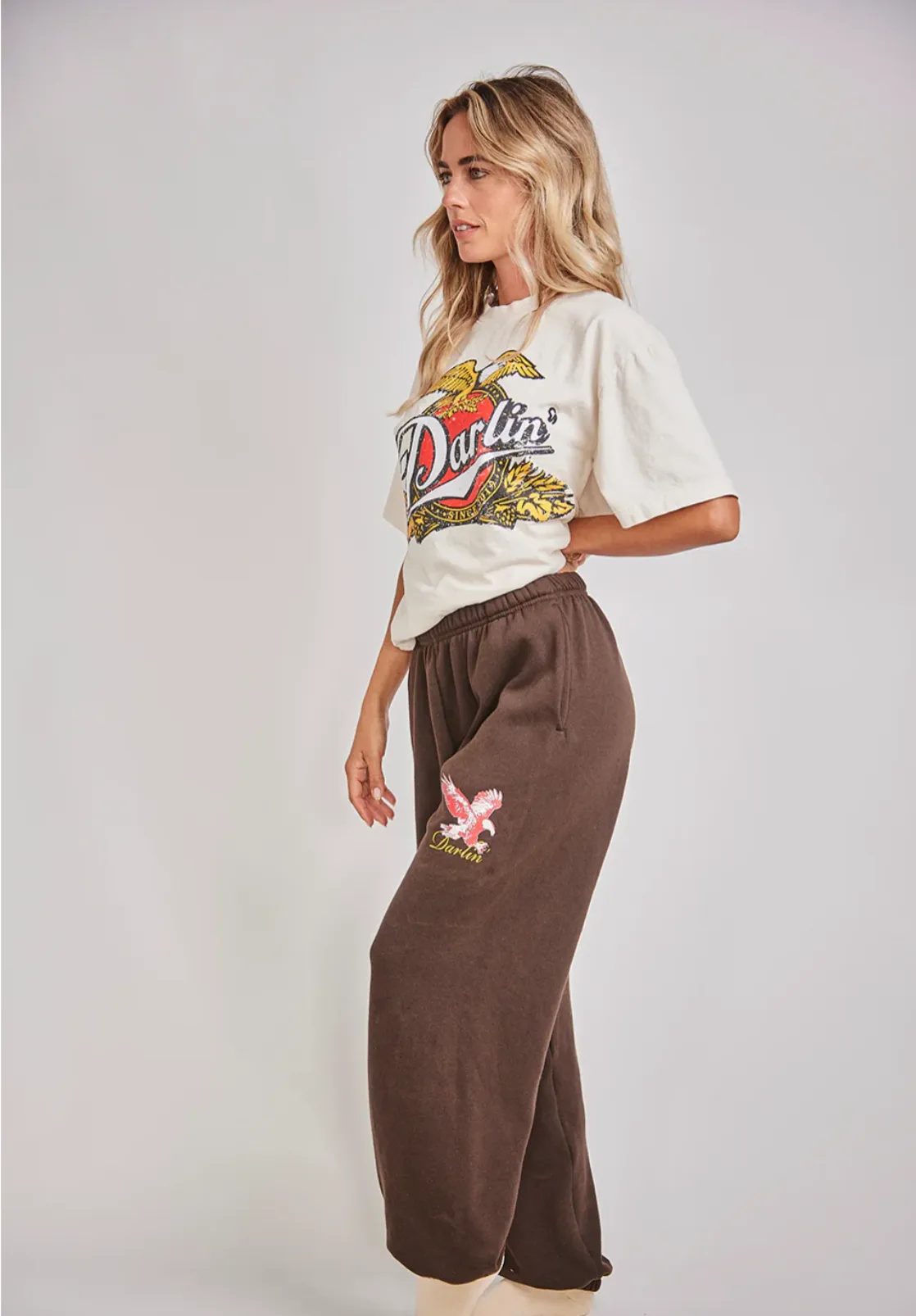 NEW!! Darlin Short Sleeve Graphic Tee in Creme sold by Glitzy Bella product image thumbnail 2