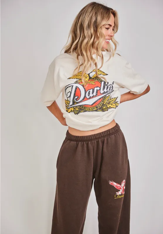 NEW!! Darlin Short Sleeve Graphic Tee in Creme sold by Glitzy Bella