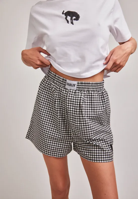 NEW!! The Tomboy Gingham Shorts in Black sold by Glitzy Bella