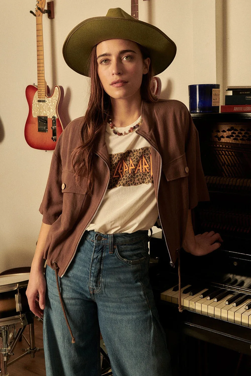 FINAL SALE!! "Leopard" Distressed Graphic Tee in Off White sold by Glitzy Bella product image thumbnail 4