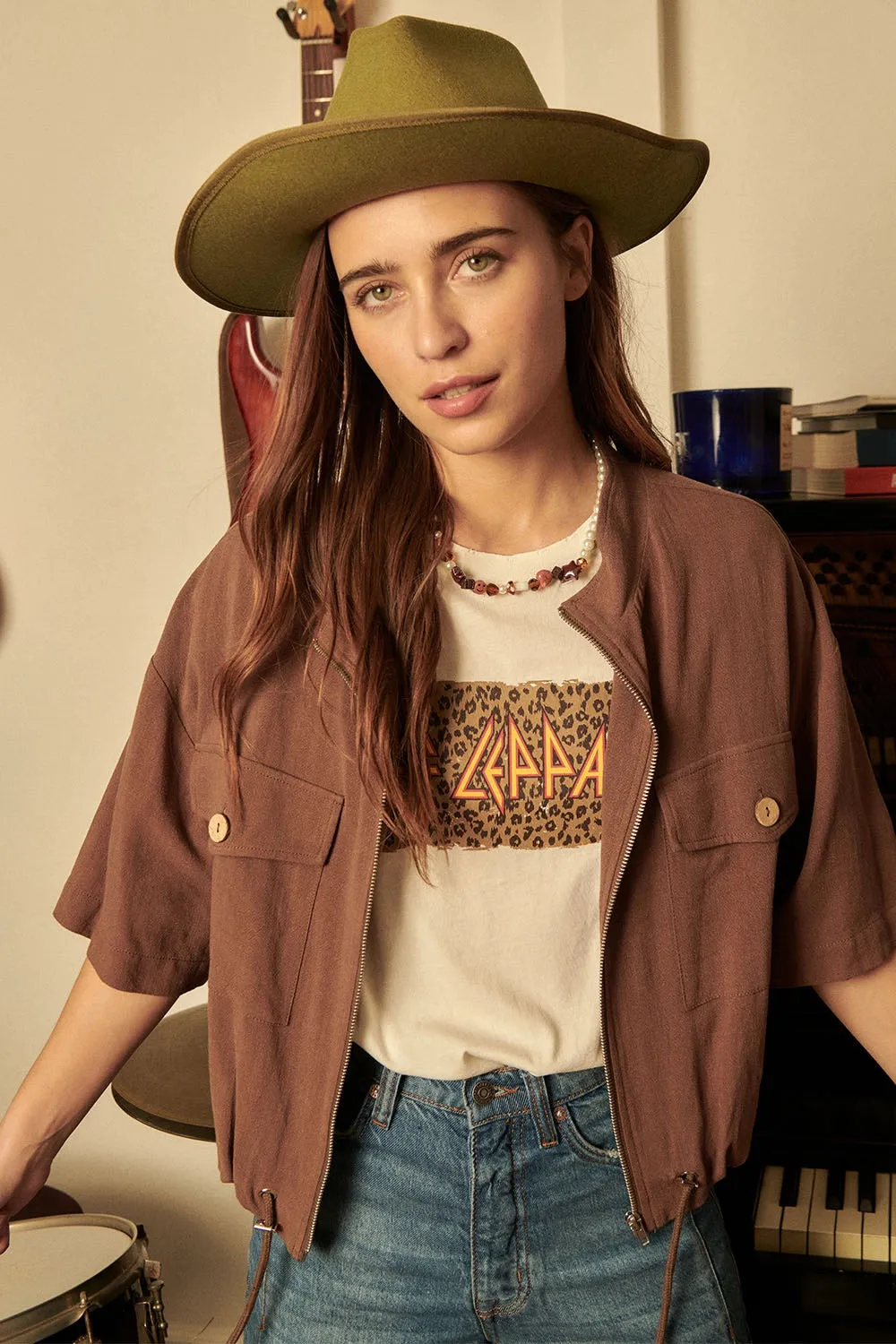 FINAL SALE!! "Leopard" Distressed Graphic Tee in Off White sold by Glitzy Bella product image thumbnail 3