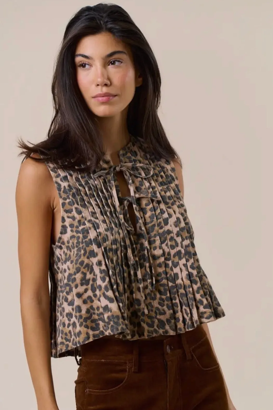 FINAL SALE!! Front Tie Leopard Top sold by Glitzy Bella