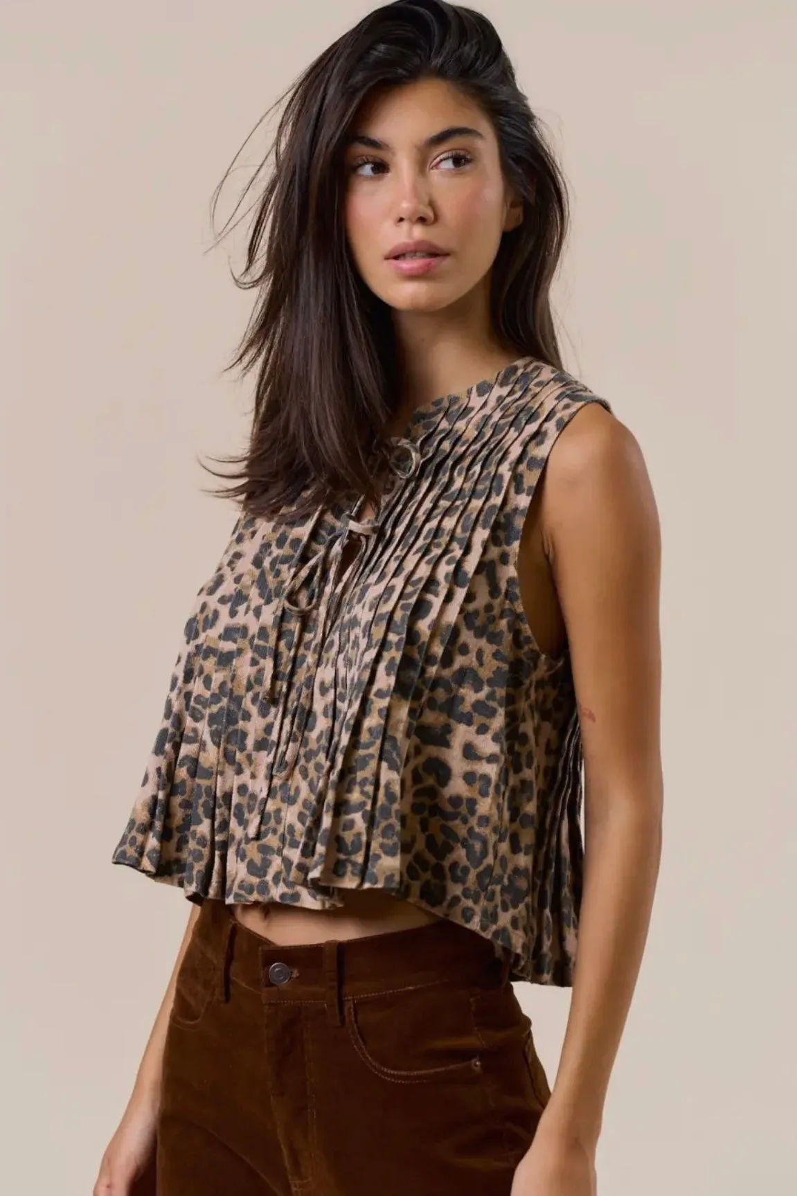 FINAL SALE!! Front Tie Leopard Top sold by Glitzy Bella product image thumbnail 3