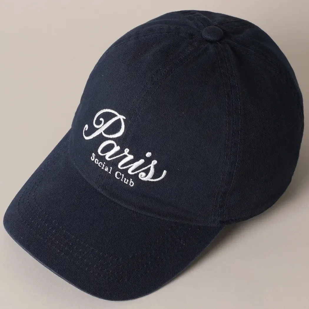NEW!! Paris Social Club Baseball Cap in Navy sold by Glitzy Bella product image thumbnail 3