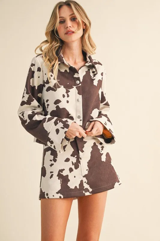 NEW!! Cow Print Faux Suede Top sold by Glitzy Bella product image thumbnail 2
