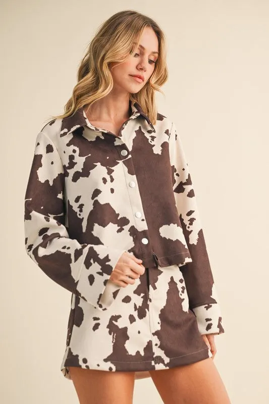 NEW!! Cow Print Faux Suede Top sold by Glitzy Bella