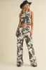 NEW!! Denim Cow Print Two Piece Set - PREORDER sold by Glitzy Bella