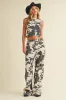 NEW!! Denim Cow Print Two Piece Set - PREORDER sold by Glitzy Bella