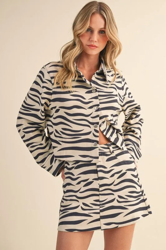NEW!! Zebra Print Faux Suede Top in Cream sold by Glitzy Bella