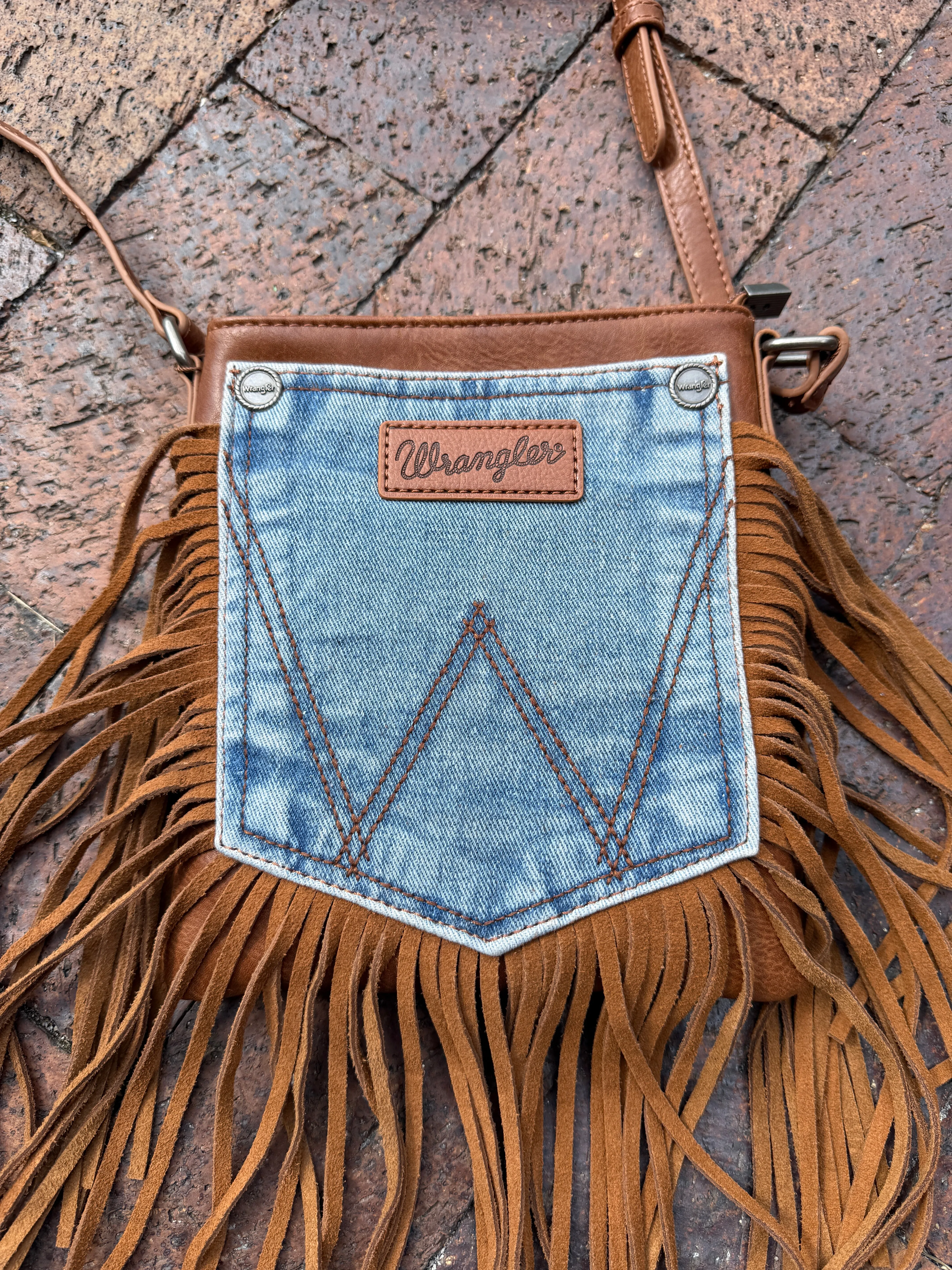 Wrangler Pocket Fringe Purse sold by Glitzy Bella product image thumbnail 4