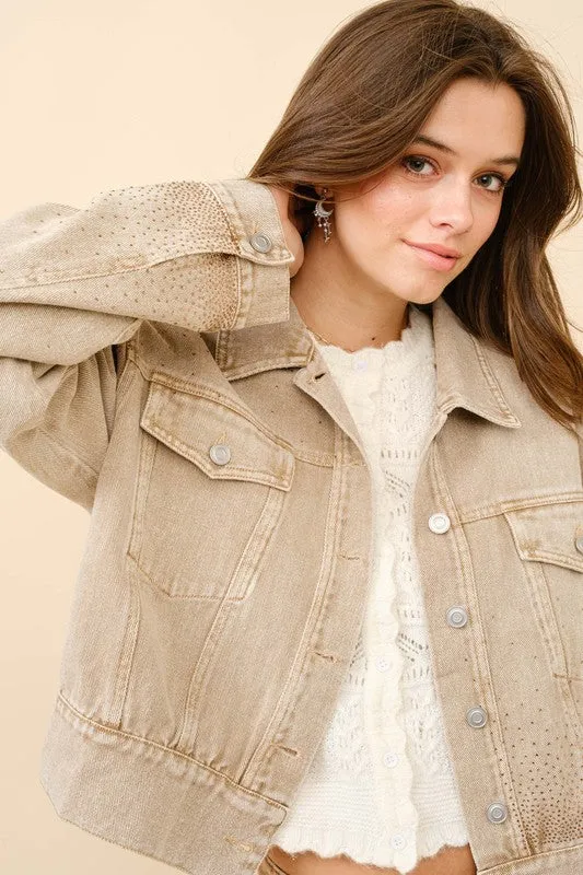 NEW!! Camden Rhinestone Denim Jacket sold by Glitzy Bella product image thumbnail 2