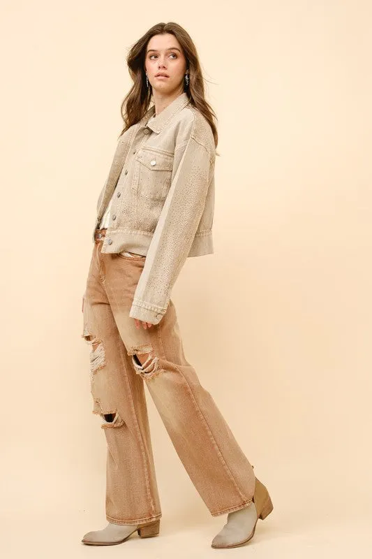 NEW!! Camden Rhinestone Denim Jacket sold by Glitzy Bella product image thumbnail 5