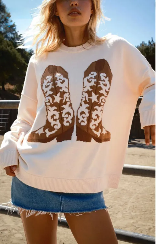 NEW!! Stay Awhile Boot Sweater sold by Glitzy Bella