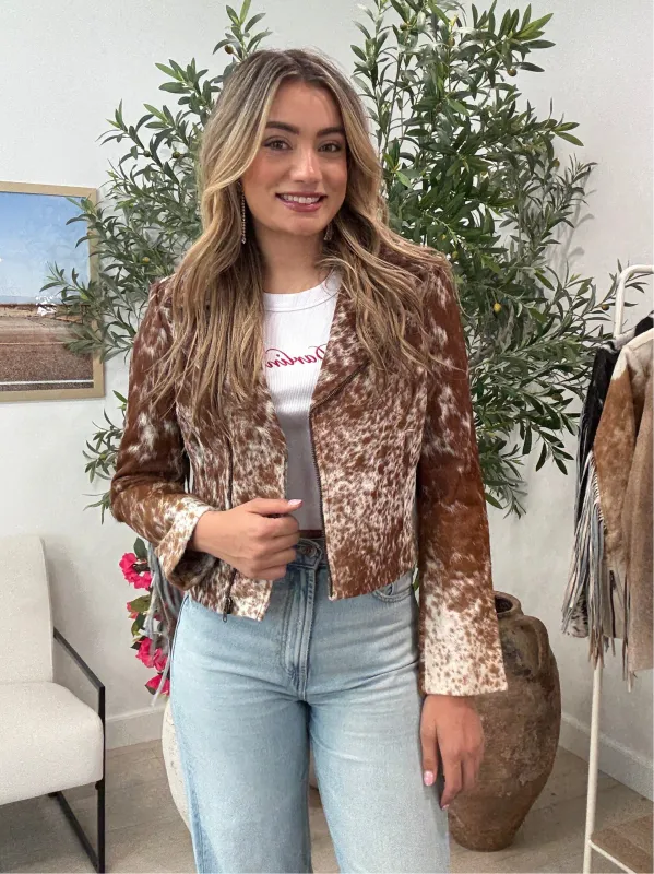 NEW!! Cowhide Jacket #22 - Size Small sold by Glitzy Bella