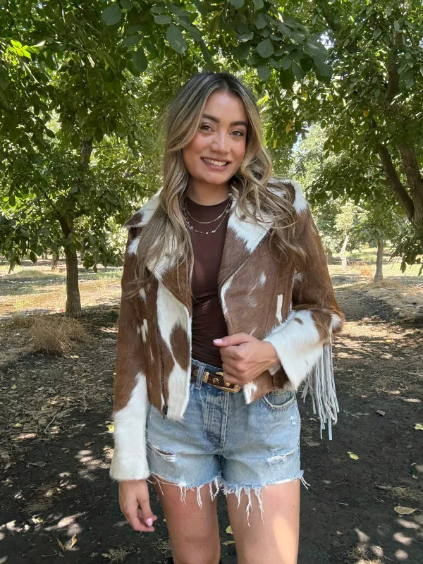 NEW!! Cowhide Jacket #4 - Size Small sold by Glitzy Bella