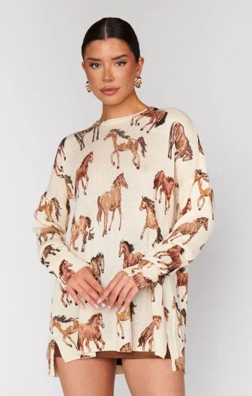 NEW!! Bonfire Sweater in Wild Horses sold by Glitzy Bella