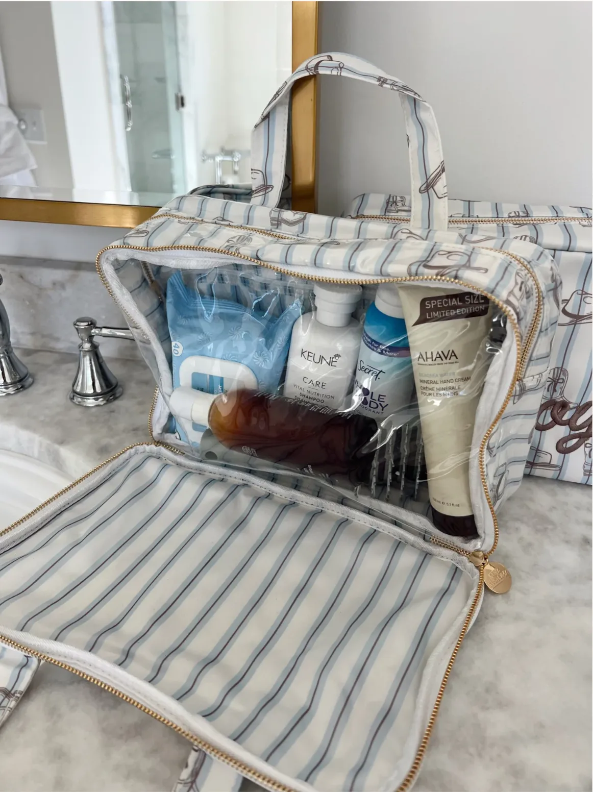 NEW!! Western Striped Clear Toiletry Case sold by Glitzy Bella product image thumbnail 4