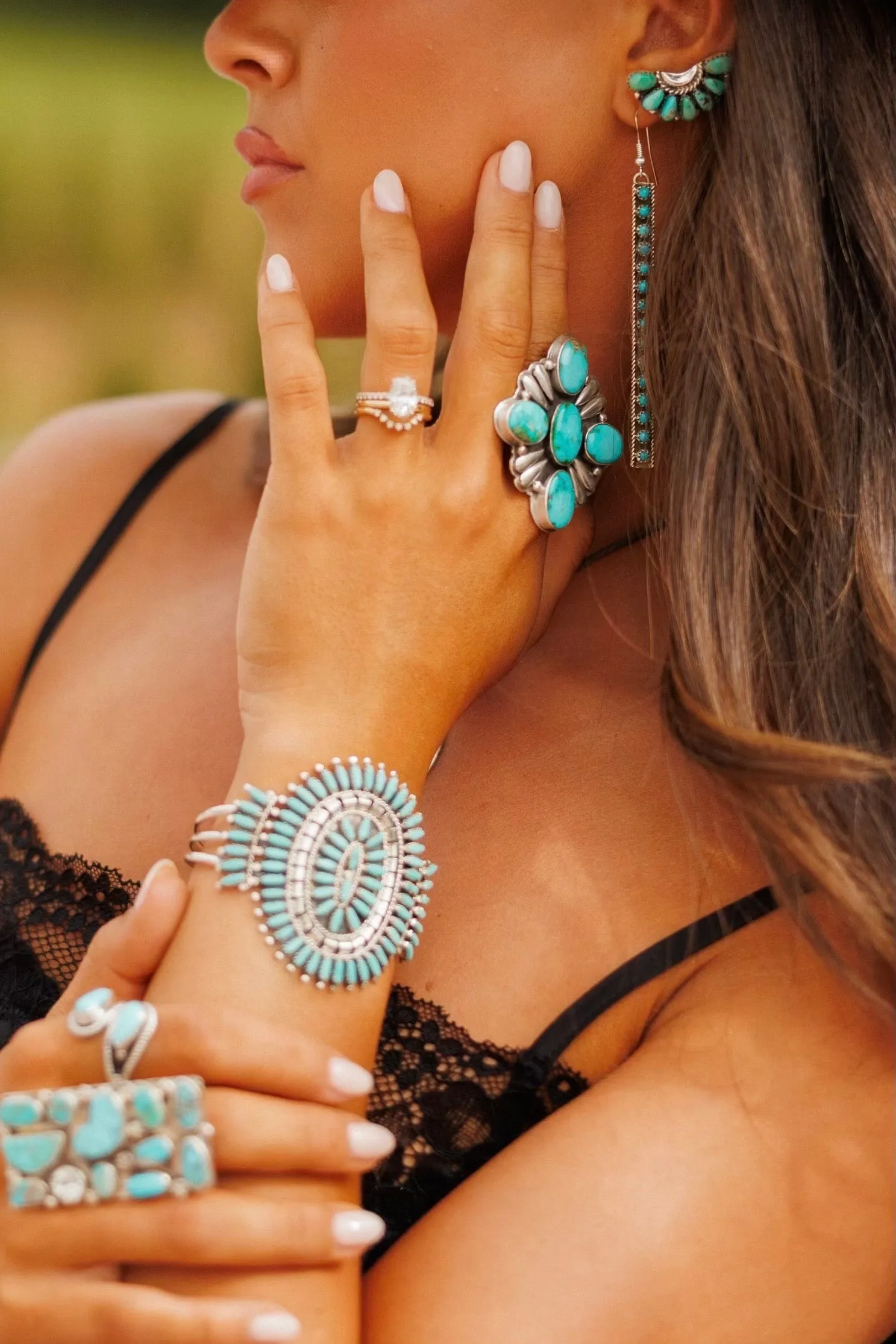 NEW!! "Eclipse" Kingman Turquoise Cuff Bracelet sold by Glitzy Bella product image thumbnail 4