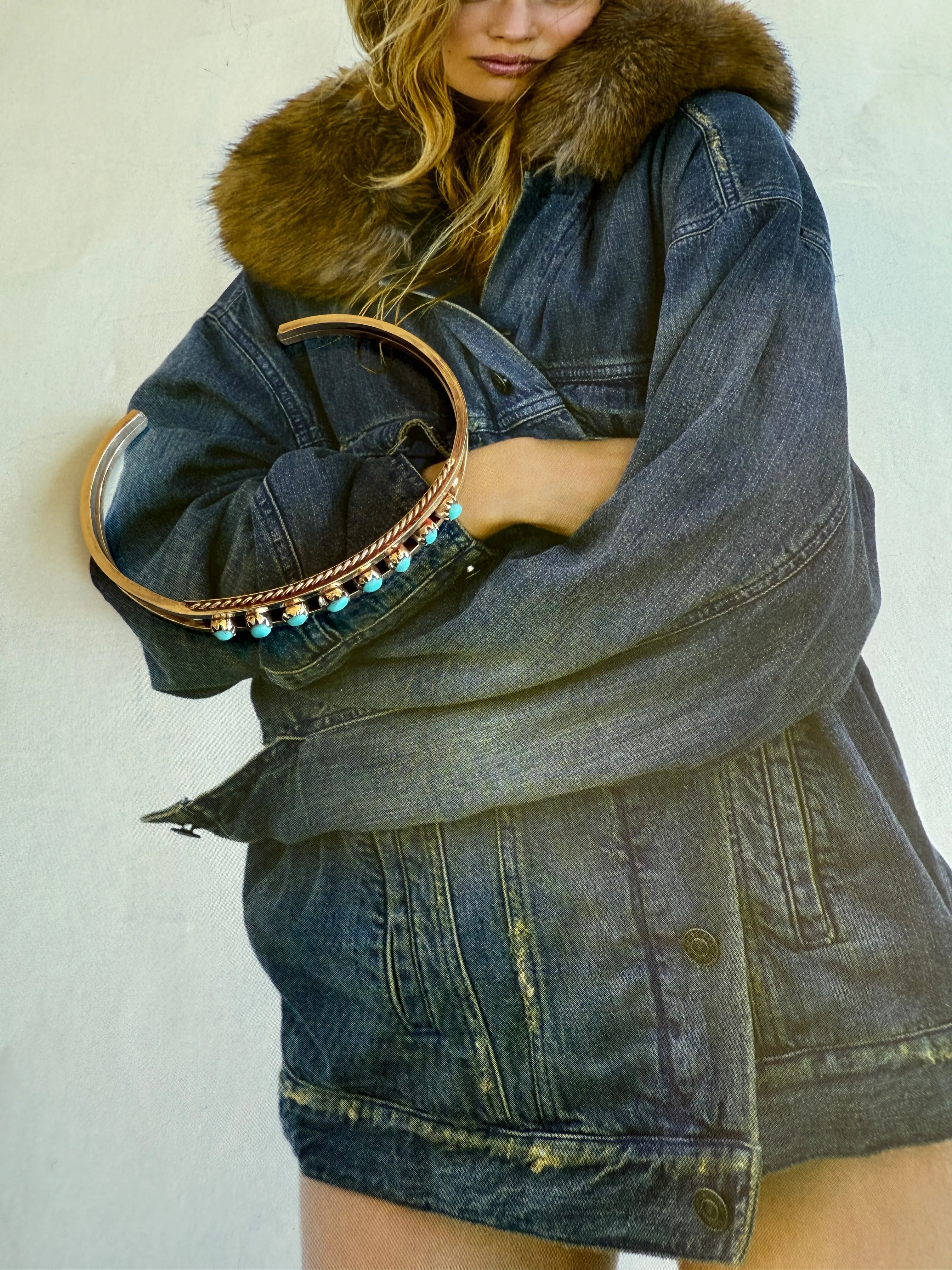 NEW!! "Montana" Kingman Turquoise Cuff Bracelet sold by Glitzy Bella product image thumbnail 3