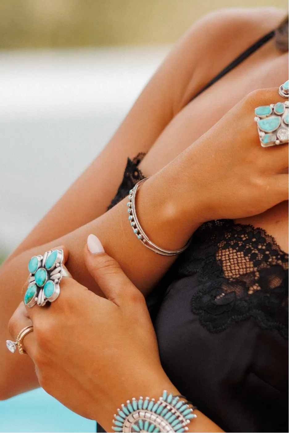 NEW!! "Montana" Kingman Turquoise Cuff Bracelet sold by Glitzy Bella product image thumbnail 4