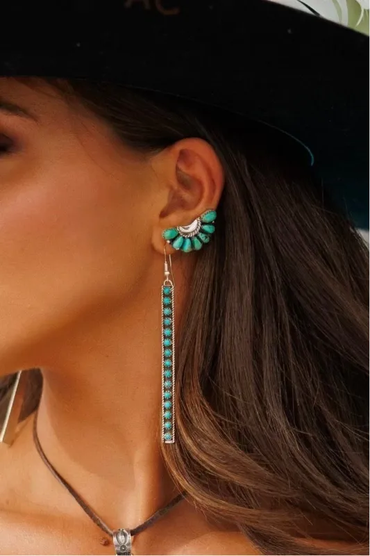 NEW!! "Mirage" Kingman Turquoise Drop Earrings sold by Glitzy Bella