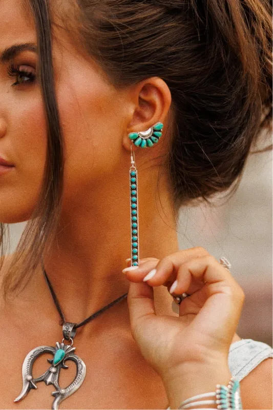 NEW!! "Half Moon" Kingman Turquoise Earrings sold by Glitzy Bella