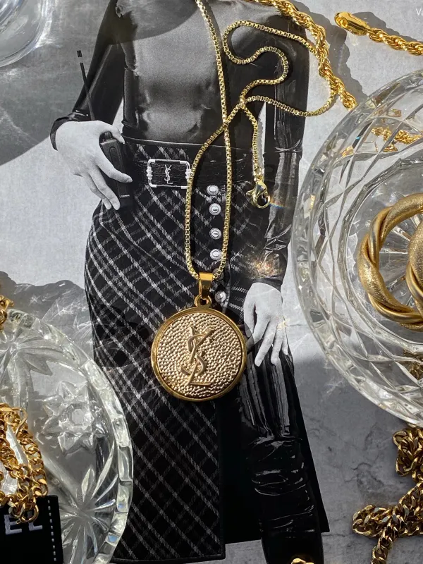 NEW!! Authentic Vintage Golden Pendant Necklace sold by Glitzy Bella