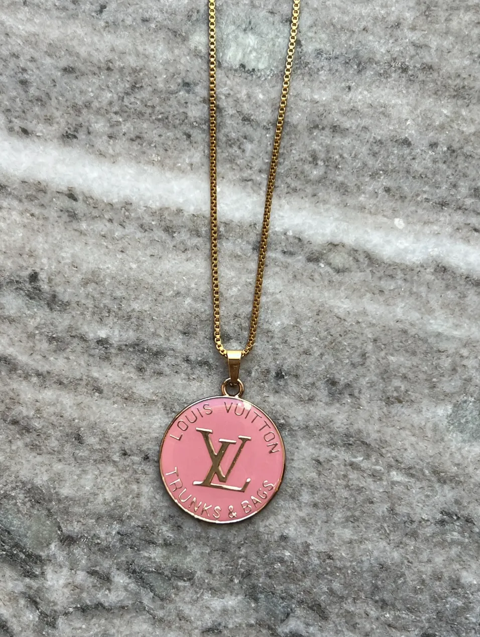 NEW!! Authentic Vintage Pink Trunk Necklace sold by Glitzy Bella