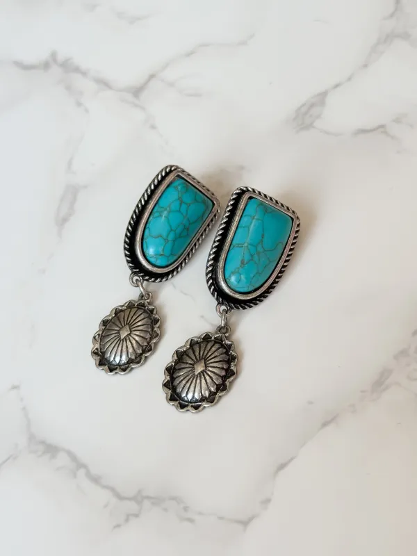 NEW!! Sierra Imitation Turquoise Earrings sold by Glitzy Bella