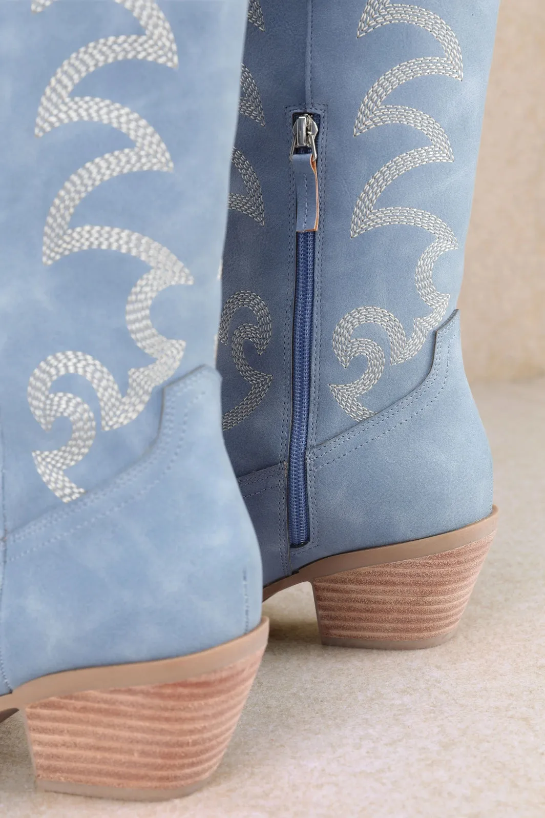 NEW!! Faye Denim Suede Cowboy Boot sold by Glitzy Bella product image thumbnail 3