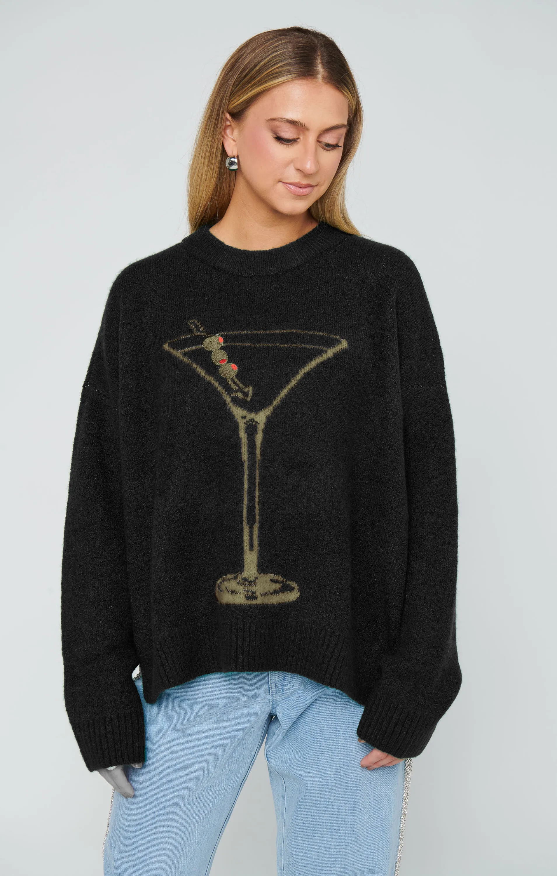 NEW!! "Settle In" Martini Sweater sold by Glitzy Bella