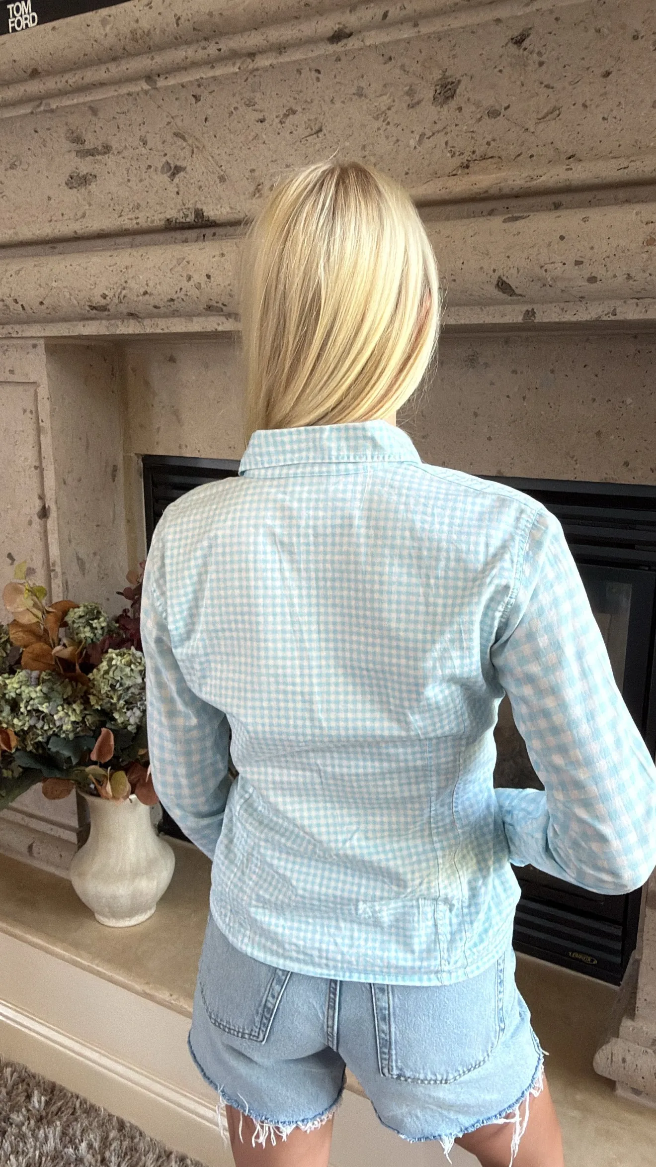 Vintage Versace Gingham Button Down Size XS/S sold by Glitzy Bella product image thumbnail 2