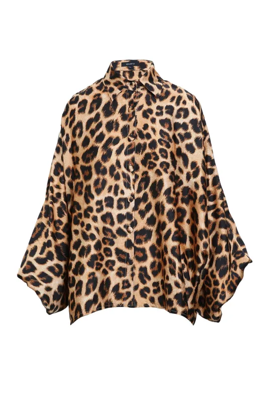 NEW!! Leopard Print Satin Top sold by Glitzy Bella