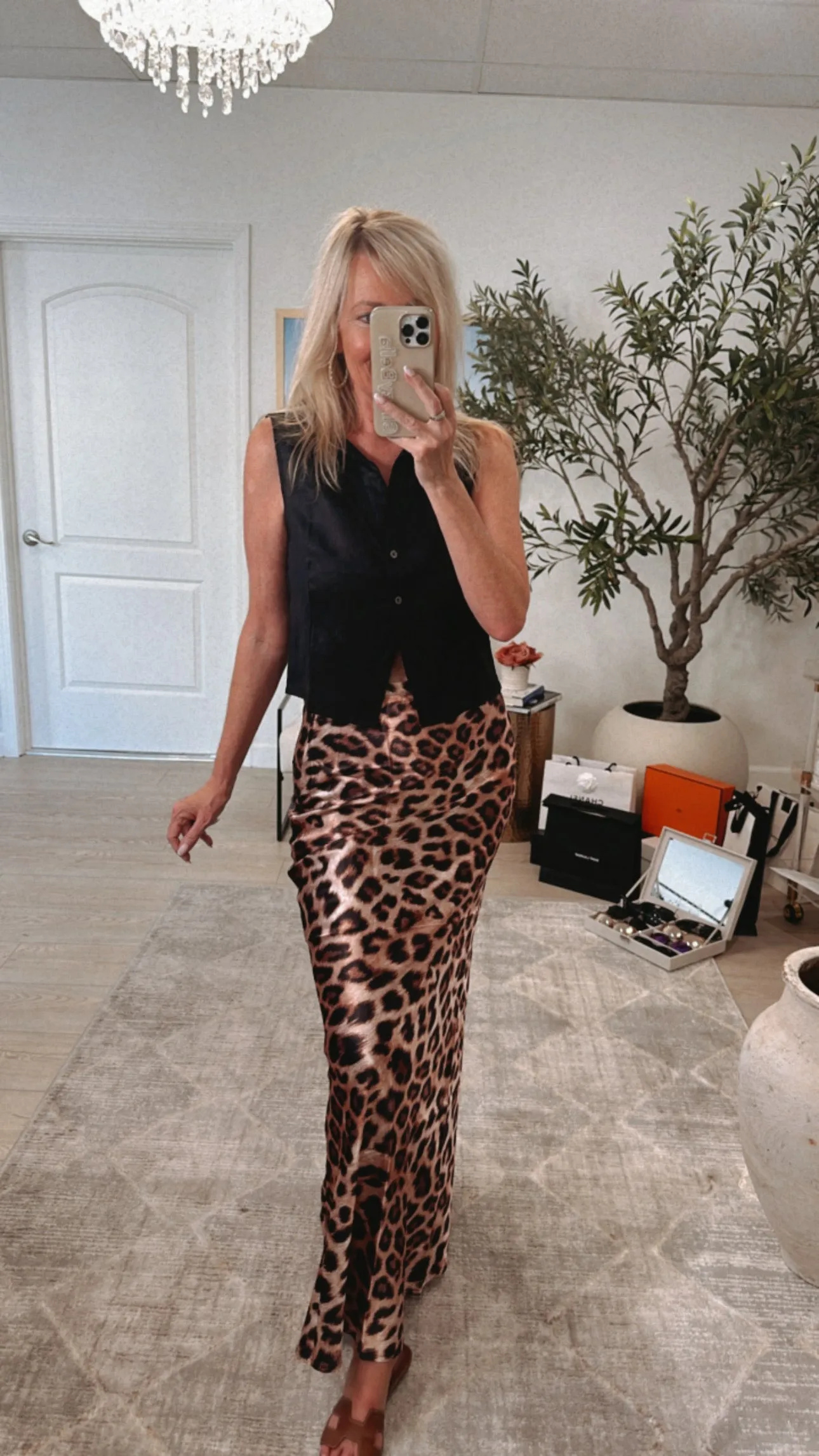FINAL SALE!! Shiny Leopard Slim Fit Maxi Skirt sold by Glitzy Bella product image thumbnail 4